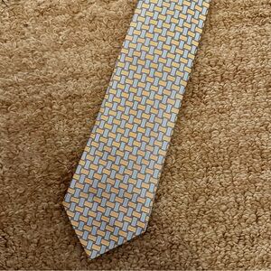 Forsyth of Canada - Blue and Gold Geometric Basket Woven Tie